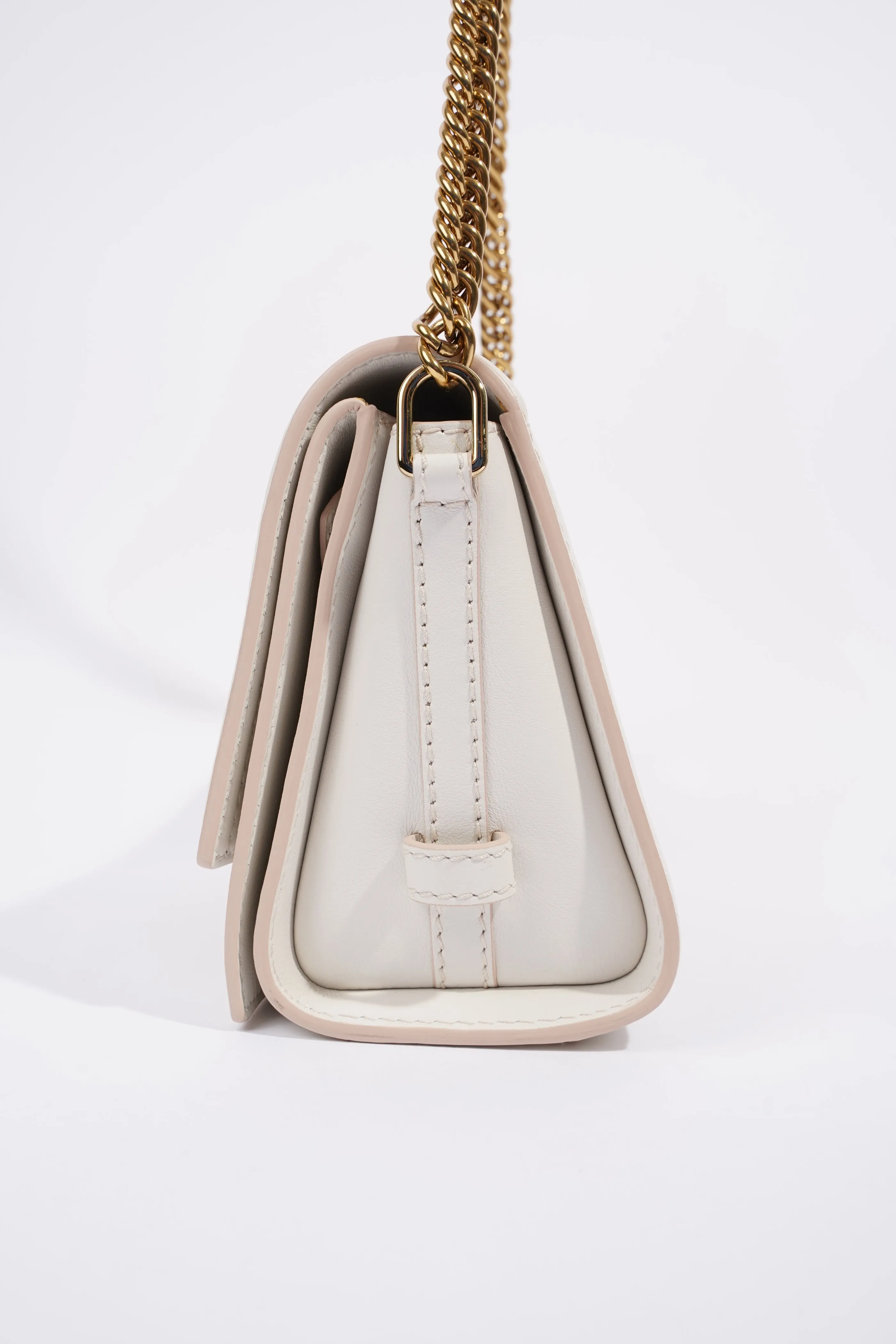 Alexander McQueen Womens The Story Shoulder Bag White Leather