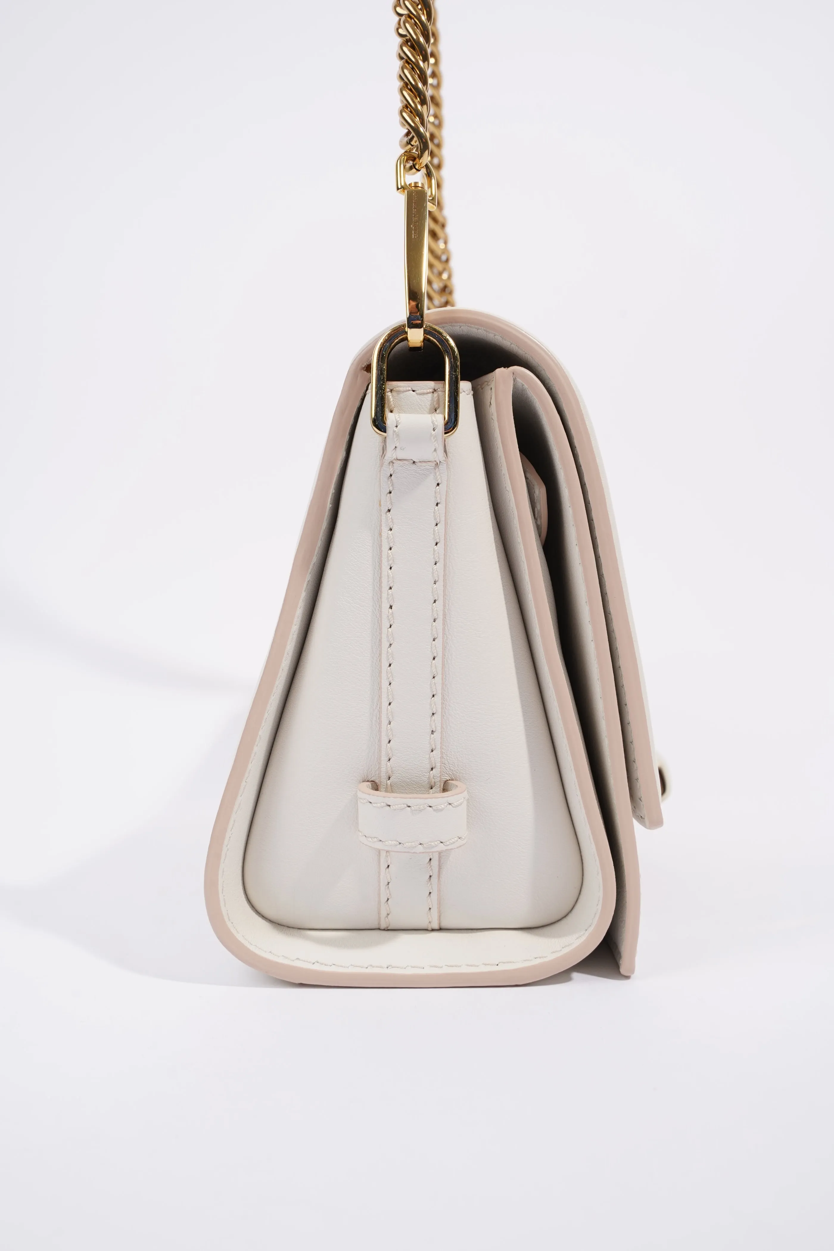 Alexander McQueen Womens The Story Shoulder Bag White Leather