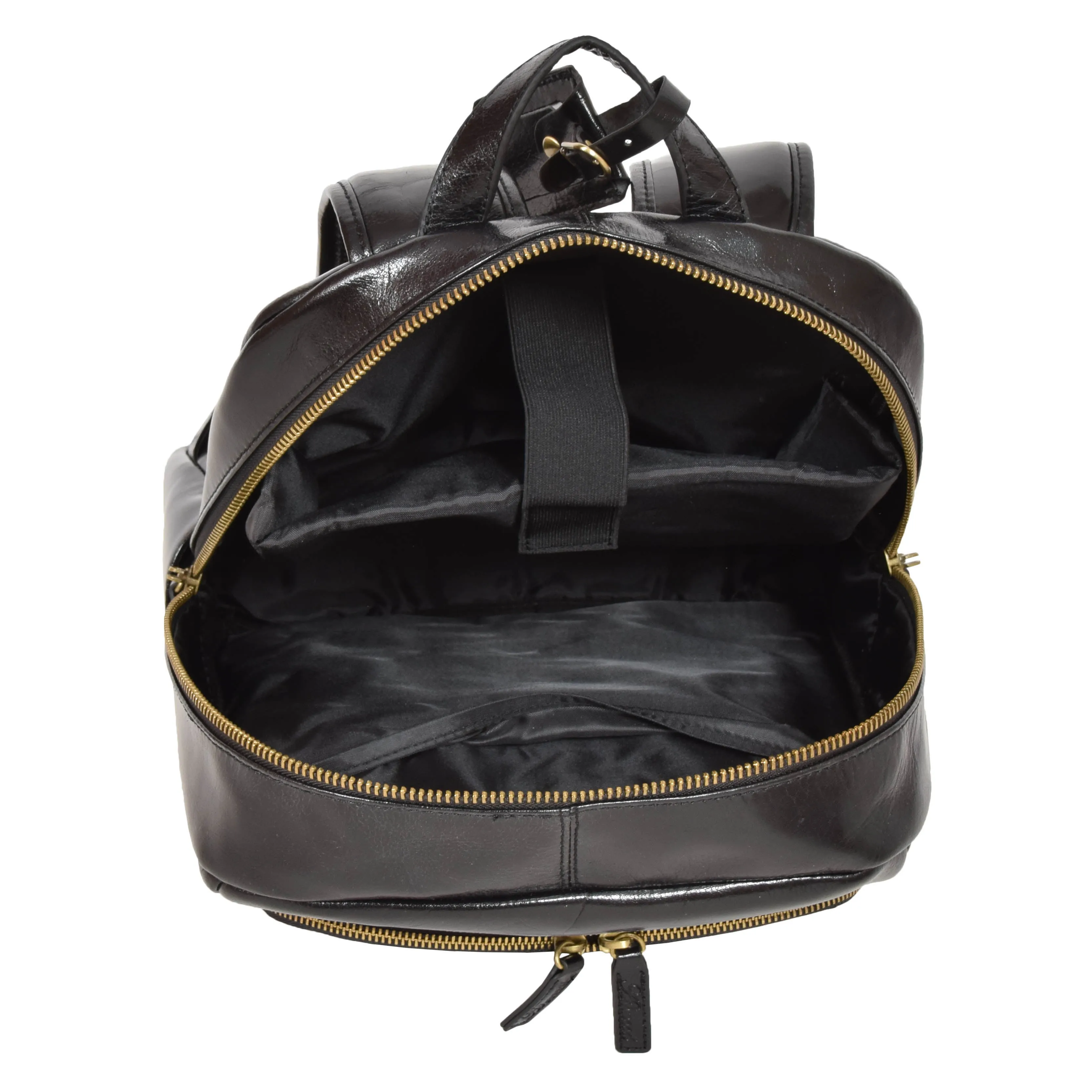 Backpack Black Real Leather Large Travel Rucksack Cora