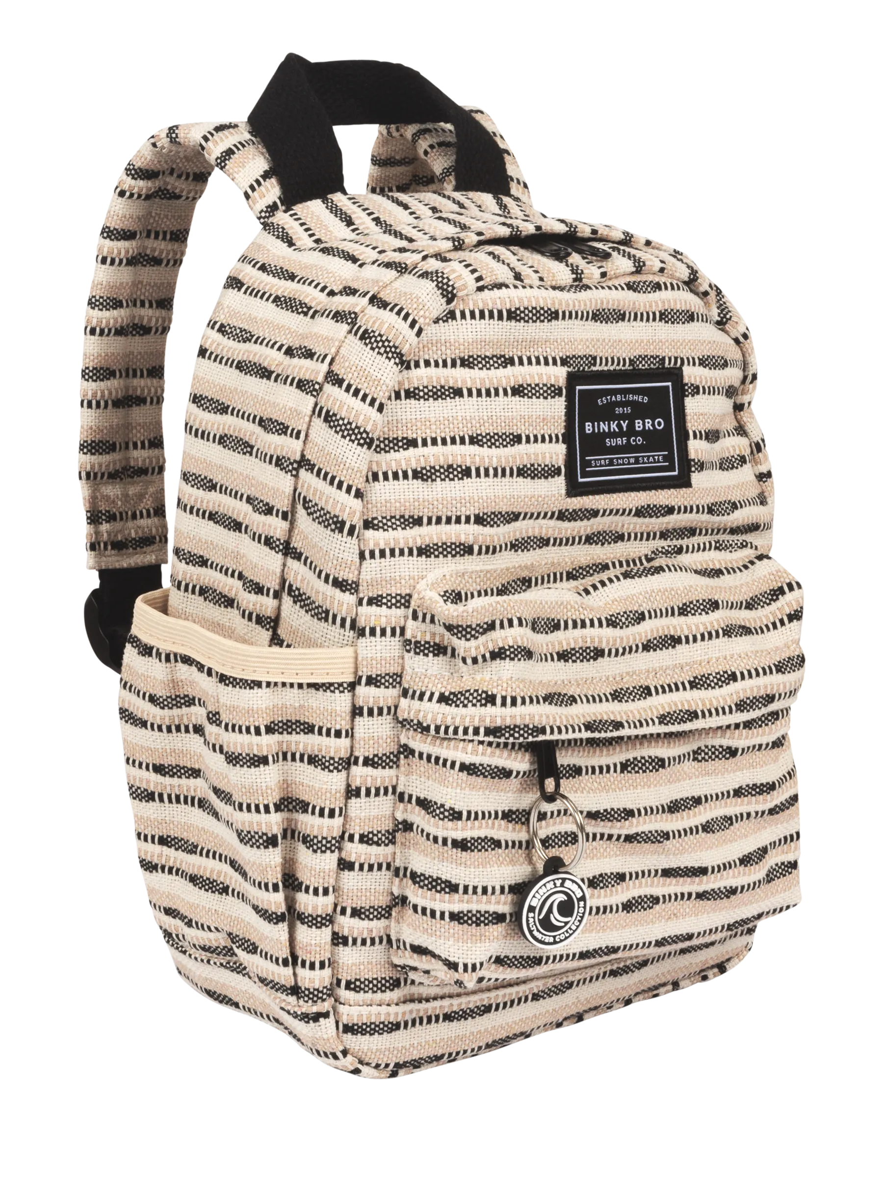 Backpack (Black Striped Canvas)