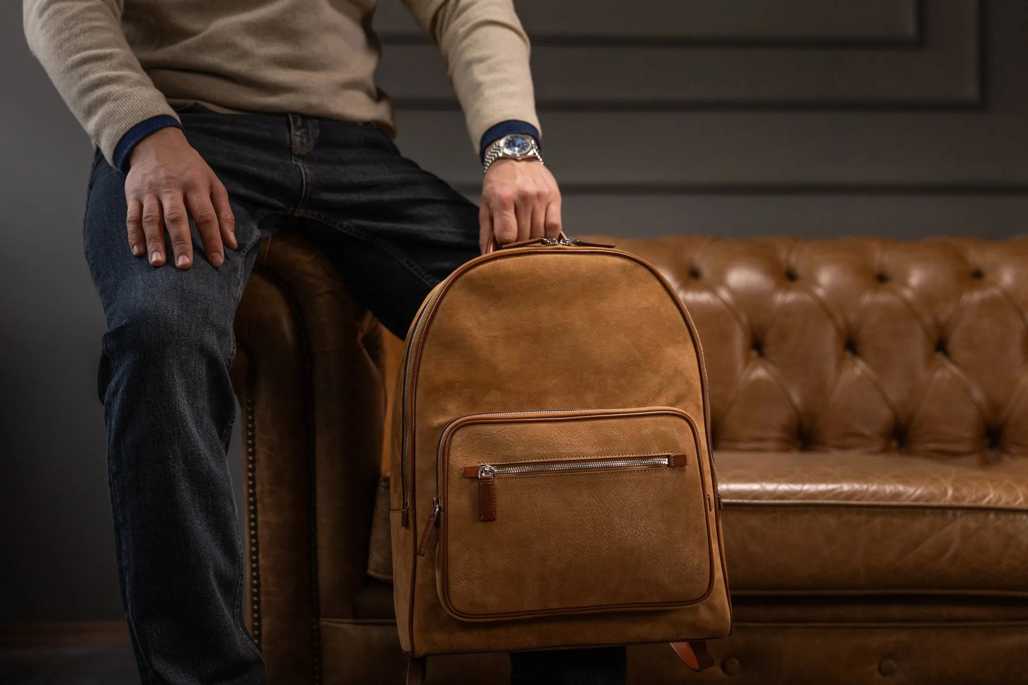 Backpack - Nubuck Camel