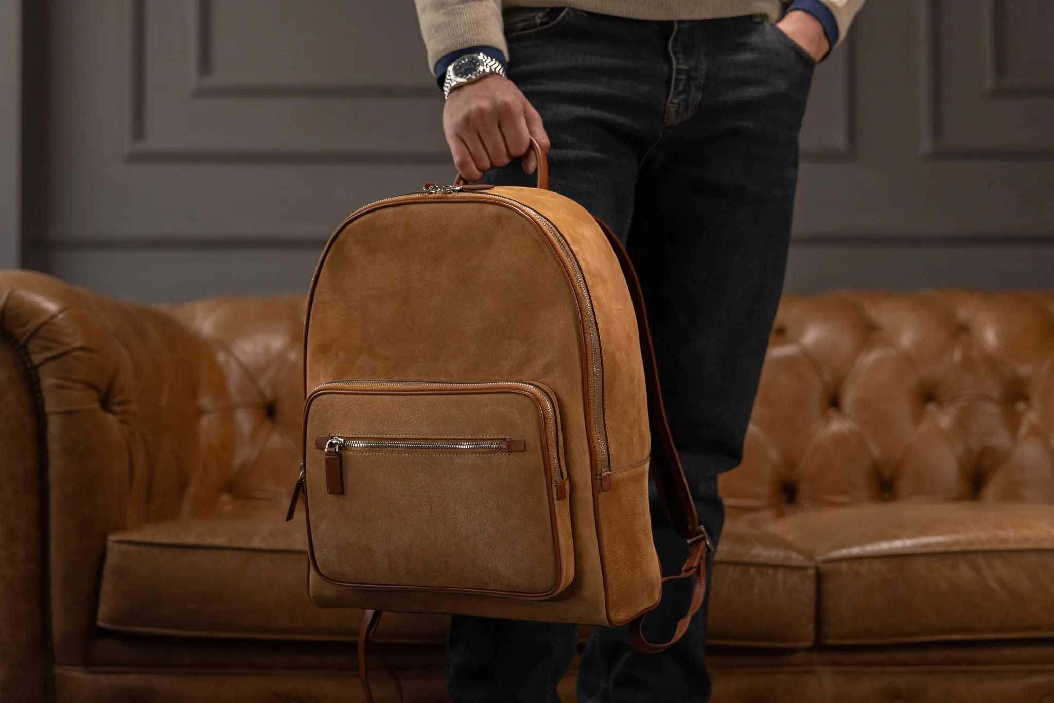 Backpack - Nubuck Camel