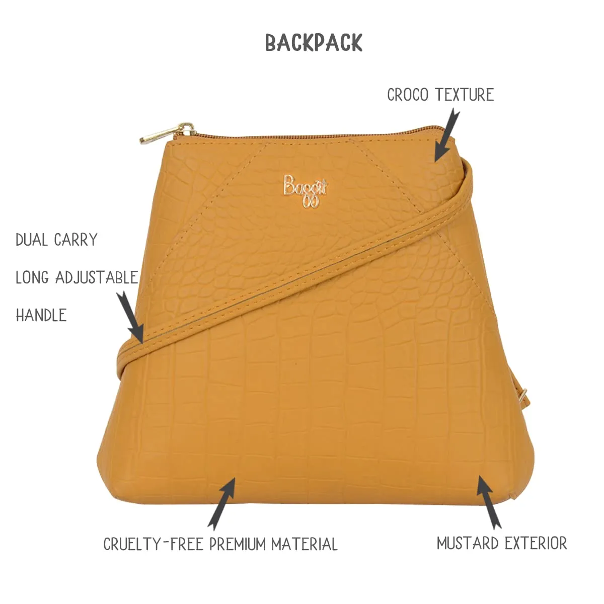 Baggit Women's Backpack - Extra Small (Yellow)