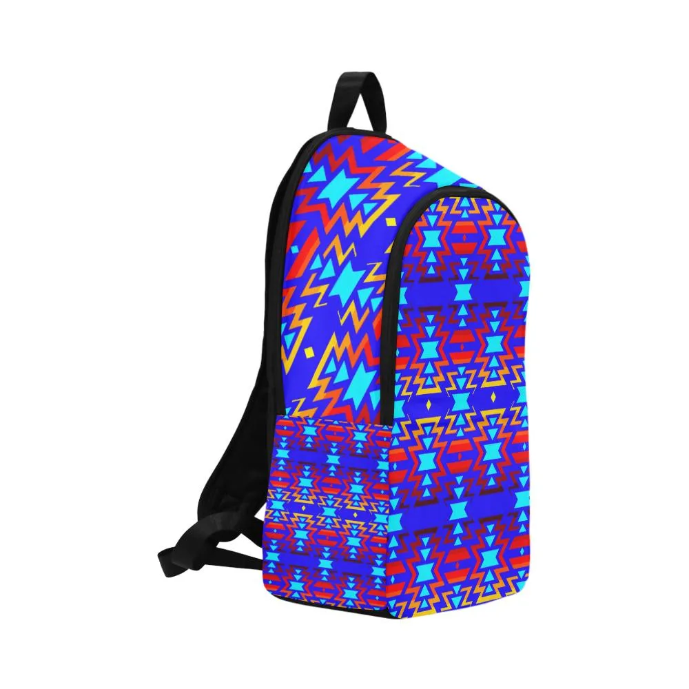 Big Pattern Fire Colors and Sky Adult Backpack