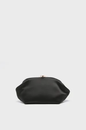 Black Karina Satin Clutch