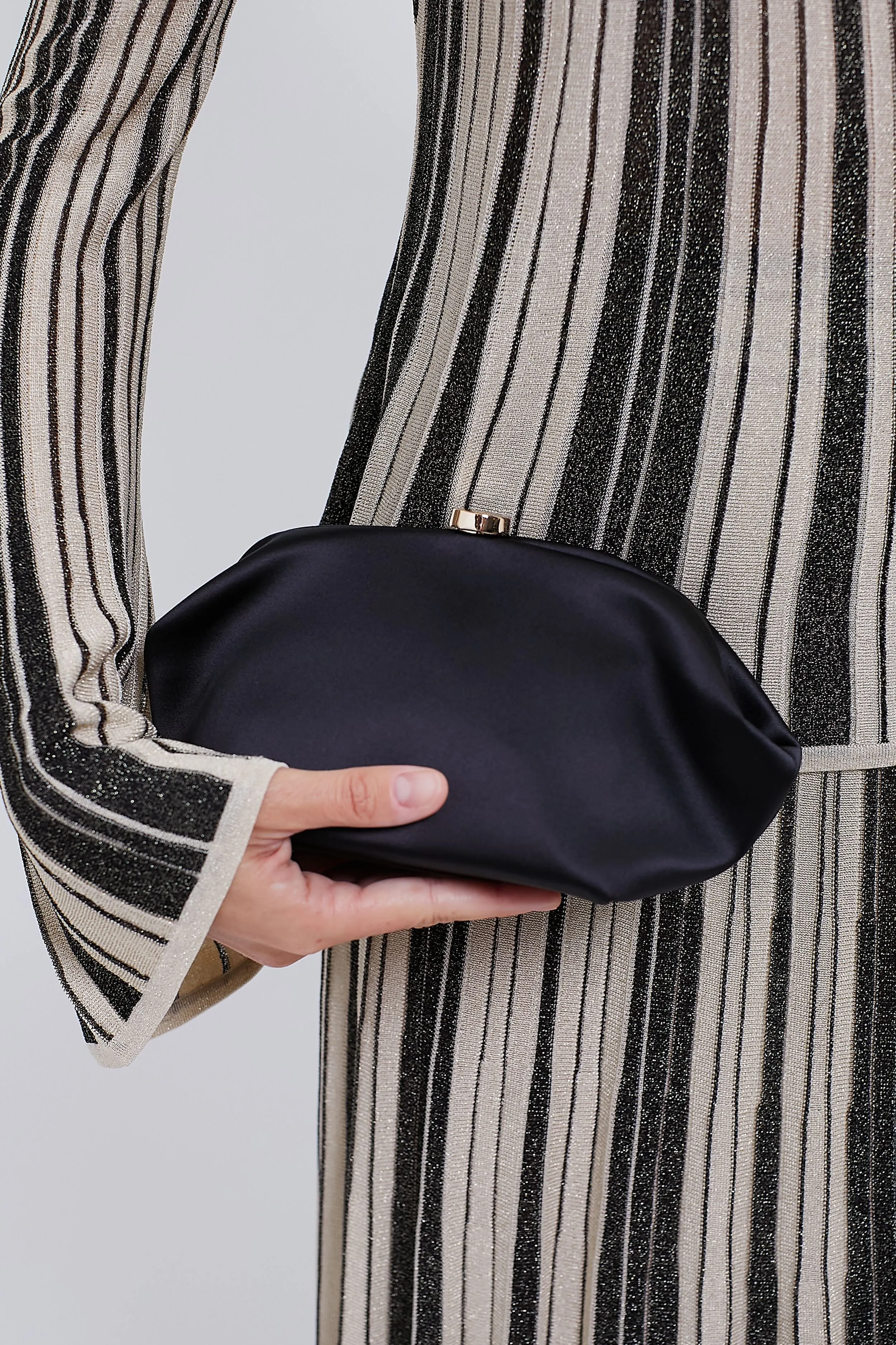 Black Karina Satin Clutch