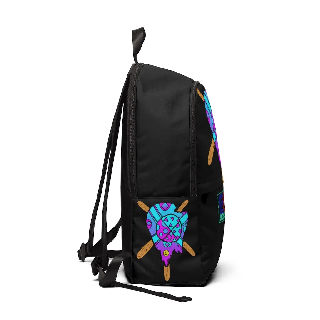 Blue and Purple Melted Popsicle Unisex Fabric Backpack