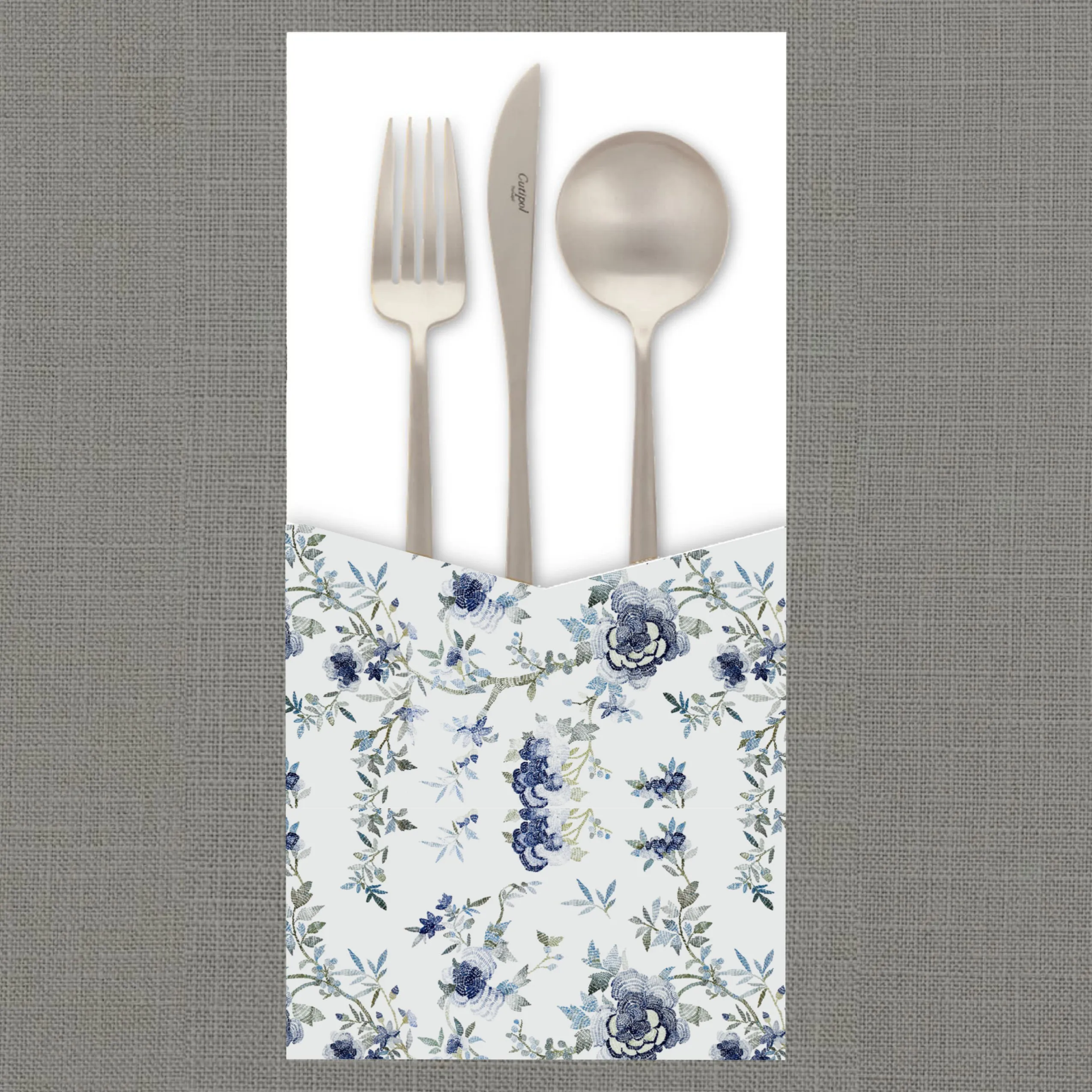 Blue Floral Cutlery Pouch