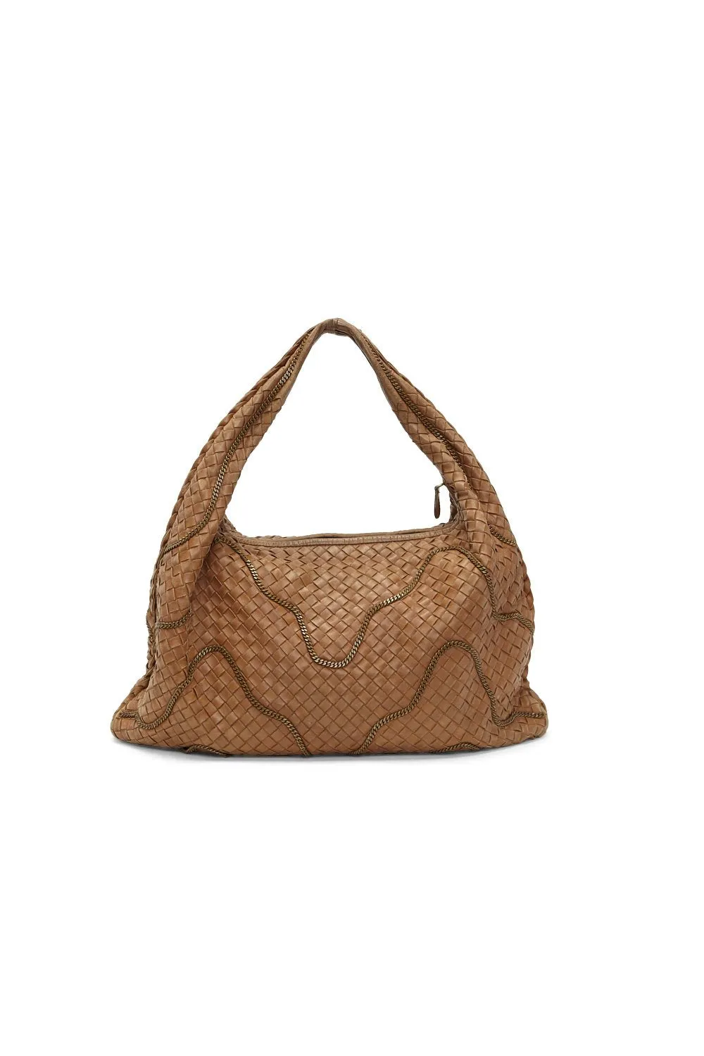 Bottega Veneta Brown Medium Chain Link Hobo Shoulder Bag