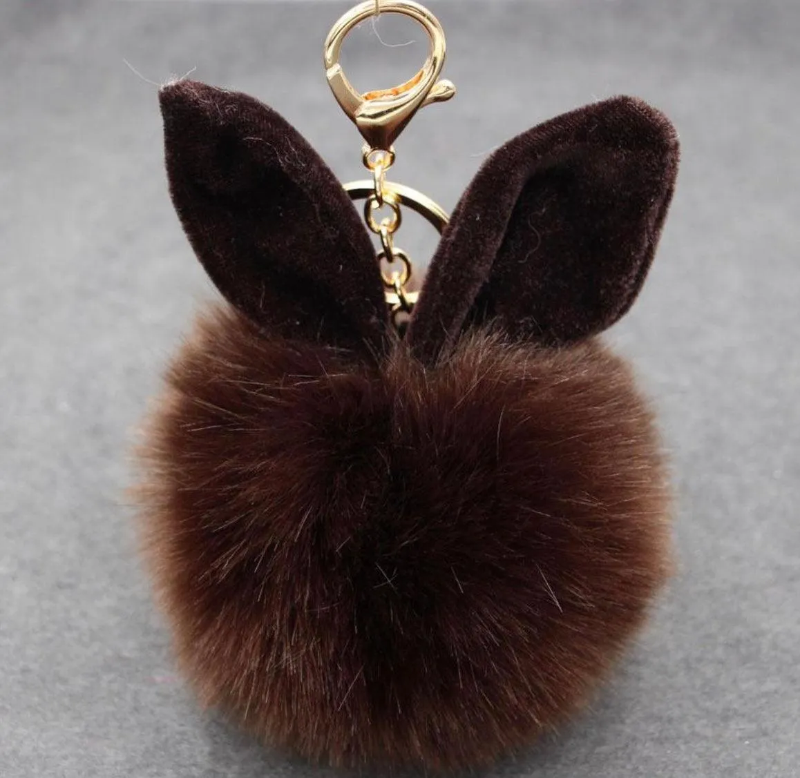 Brown Bunny Pom Pom Hangbag Accessory