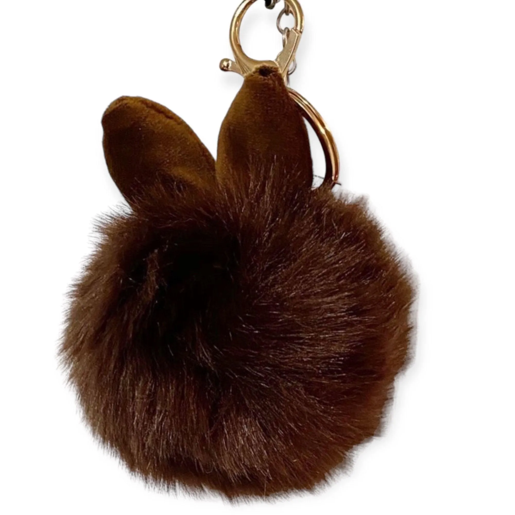 Brown Bunny Pom Pom Hangbag Accessory