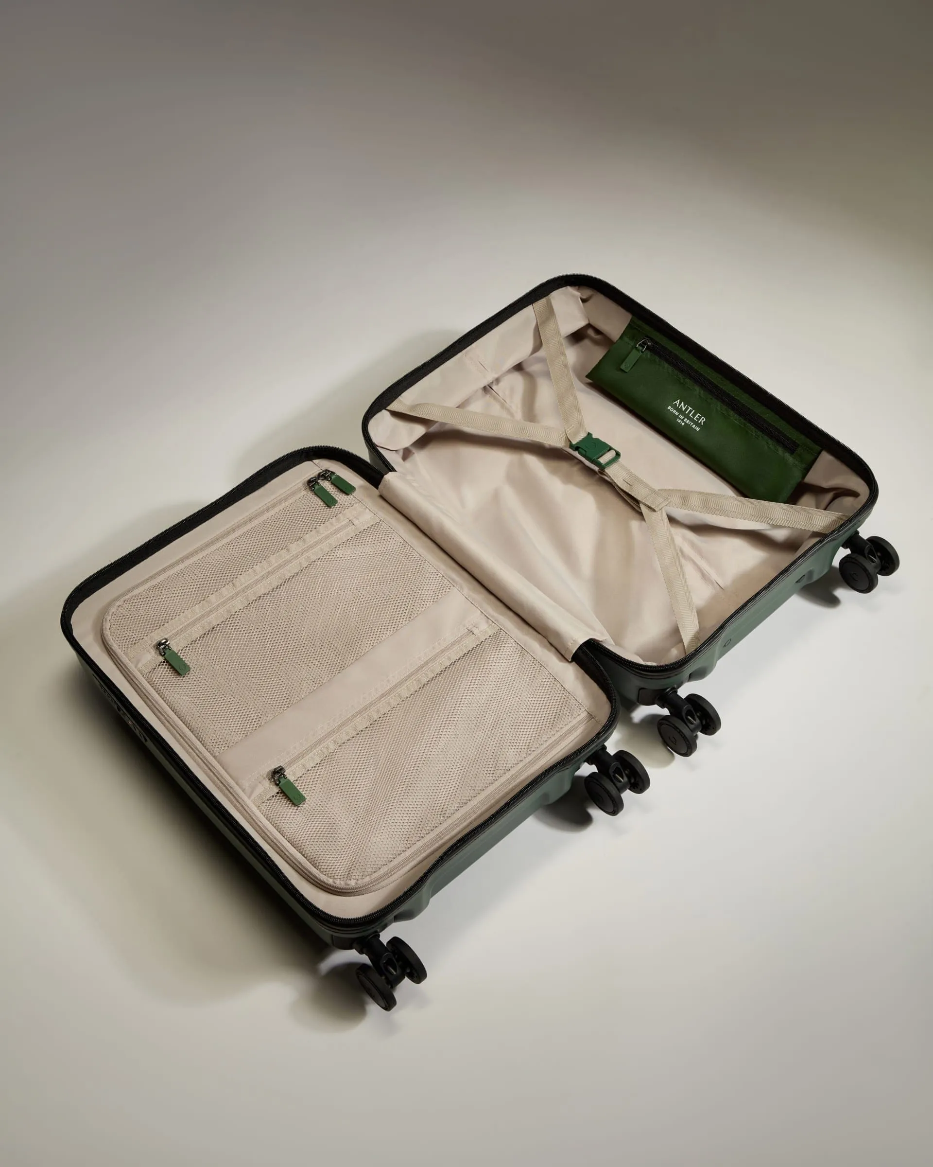 Cabin with Pocket Suitcase in Antler Green - Icon Stripe