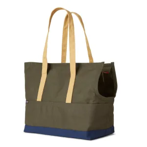 Canvas Pet Tote in Olive & Navy (Made in the USA) (Direct Ship)