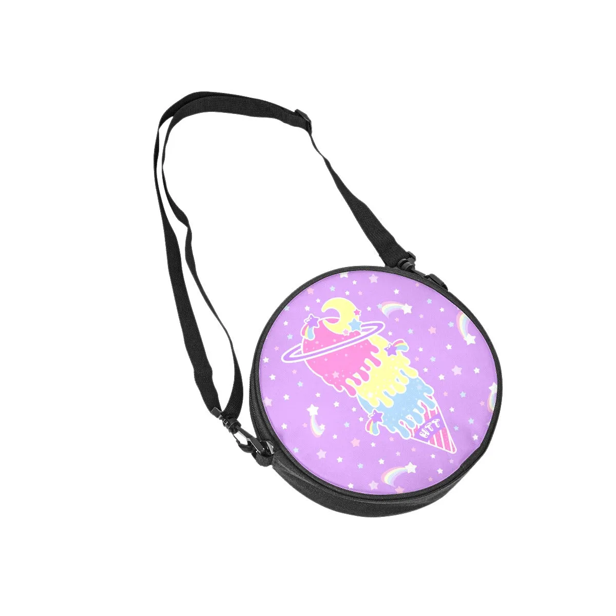 Cosmic Ice Cream Purple Circle Crossbody Bag