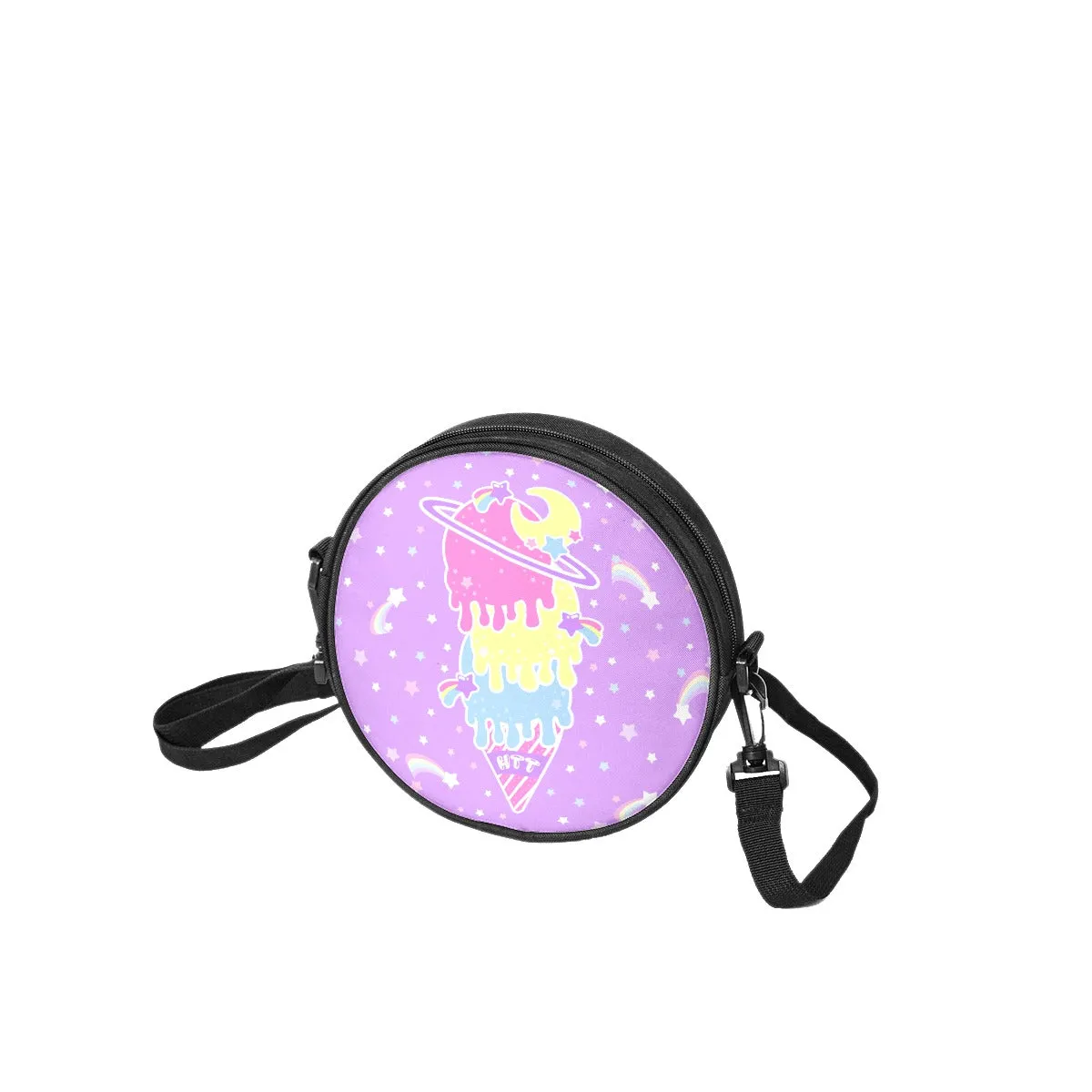 Cosmic Ice Cream Purple Circle Crossbody Bag