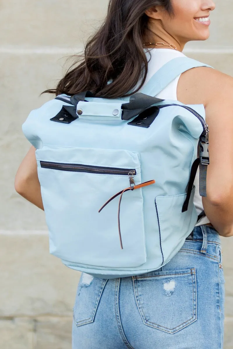 Dusty Blue Everyday Backpack Tote