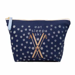 Eat Sleep Ski Navy Pouch Medium