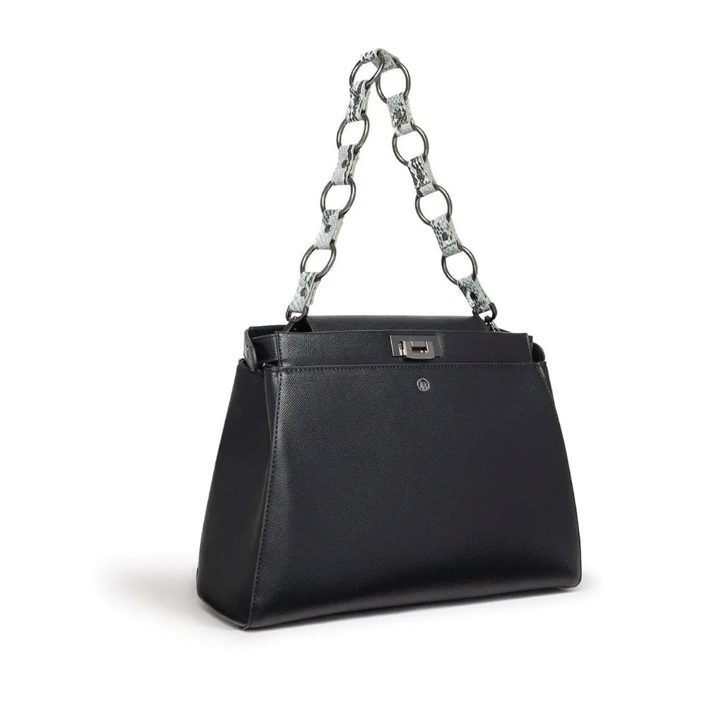 Elm Vegan Shoulder Bag in Black