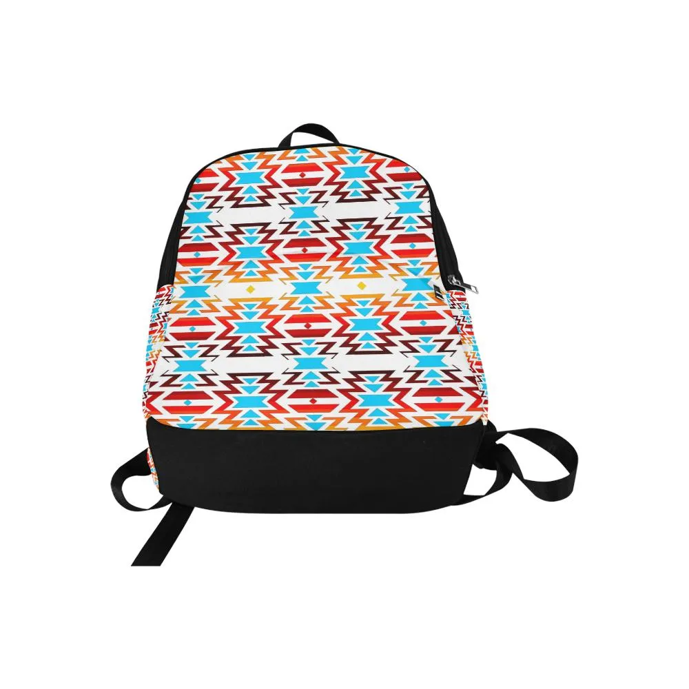 Fire Colors and Sky White Large Backpack