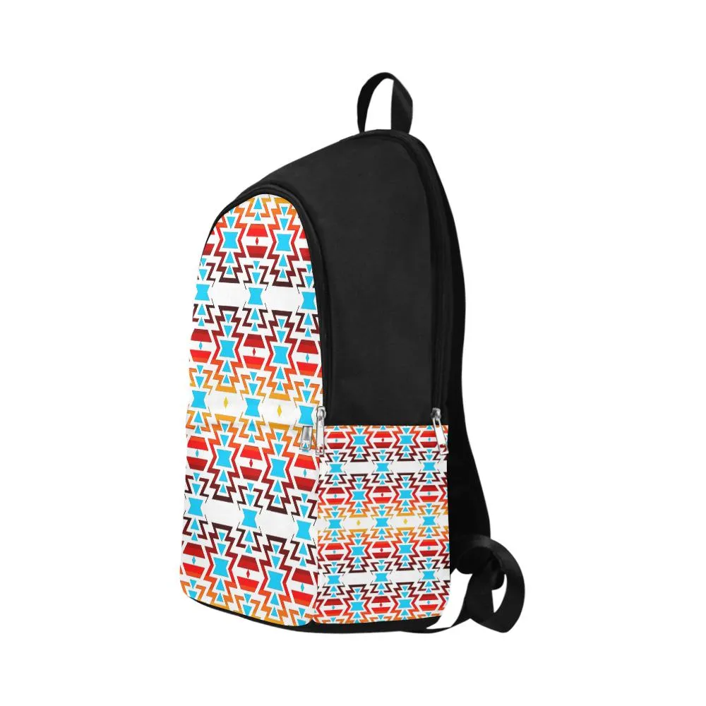 Fire Colors and Sky White Large Backpack