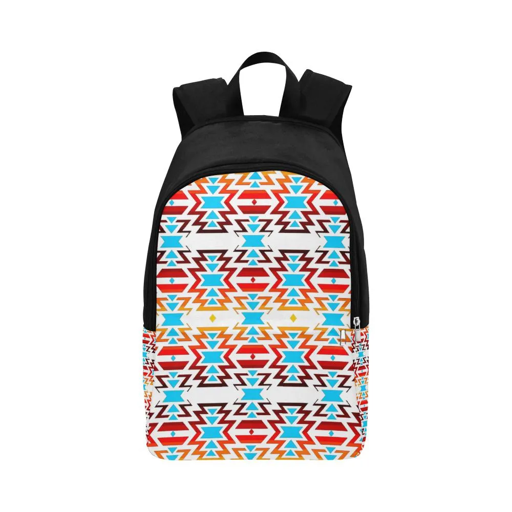 Fire Colors and Sky White Large Backpack