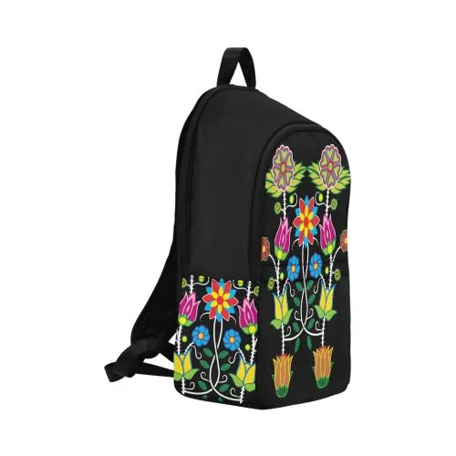 Floral Beadwork-04 Fabric Backpack for Adult