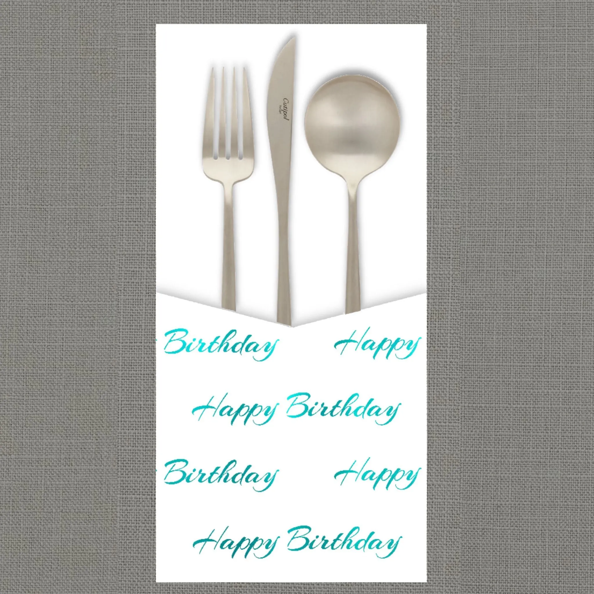 Foil Happy Birthday- Cutlery Pouch