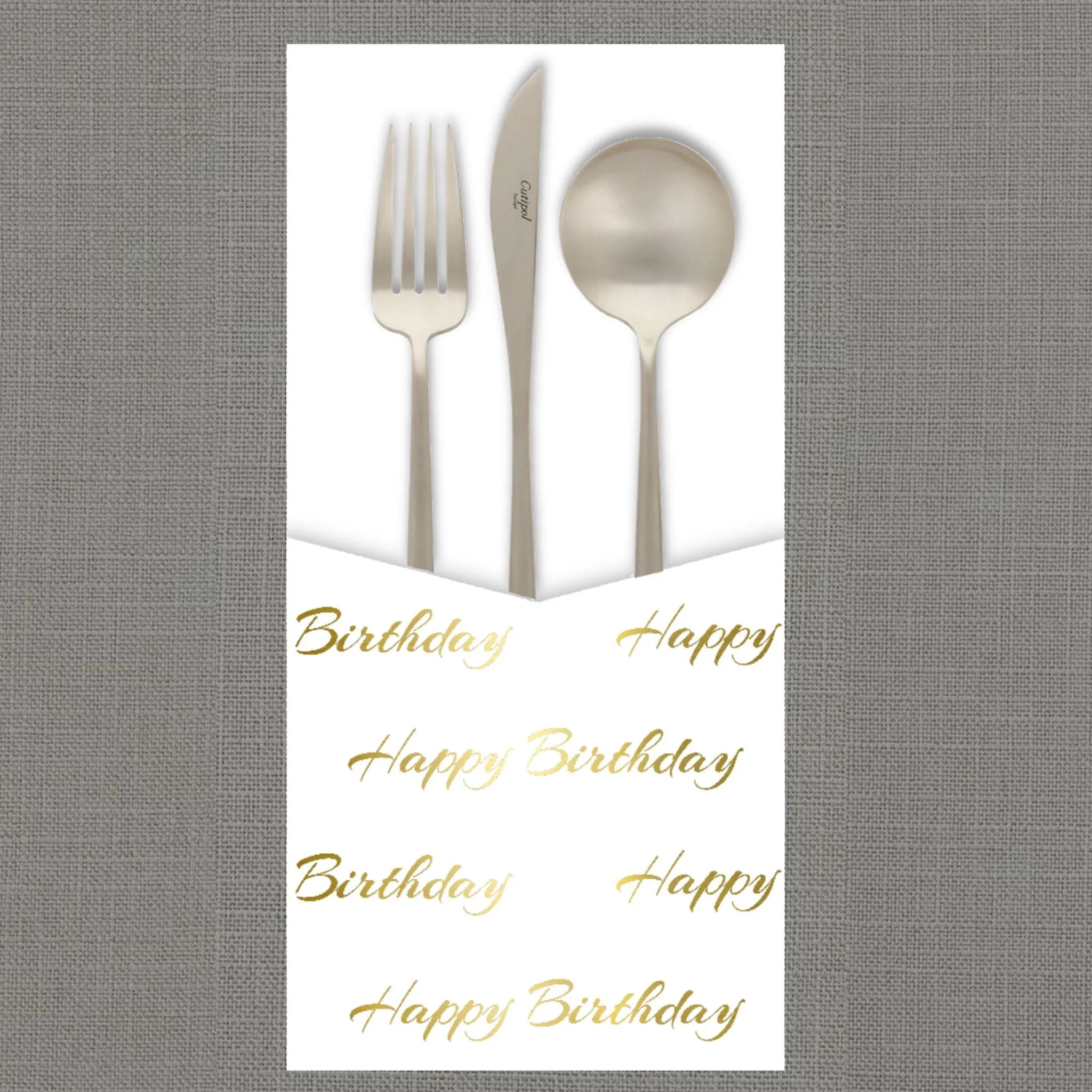 Foil Happy Birthday- Cutlery Pouch