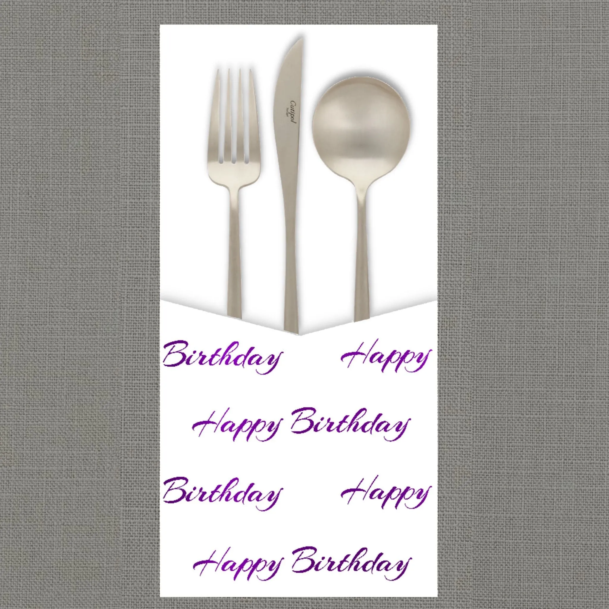 Foil Happy Birthday- Cutlery Pouch