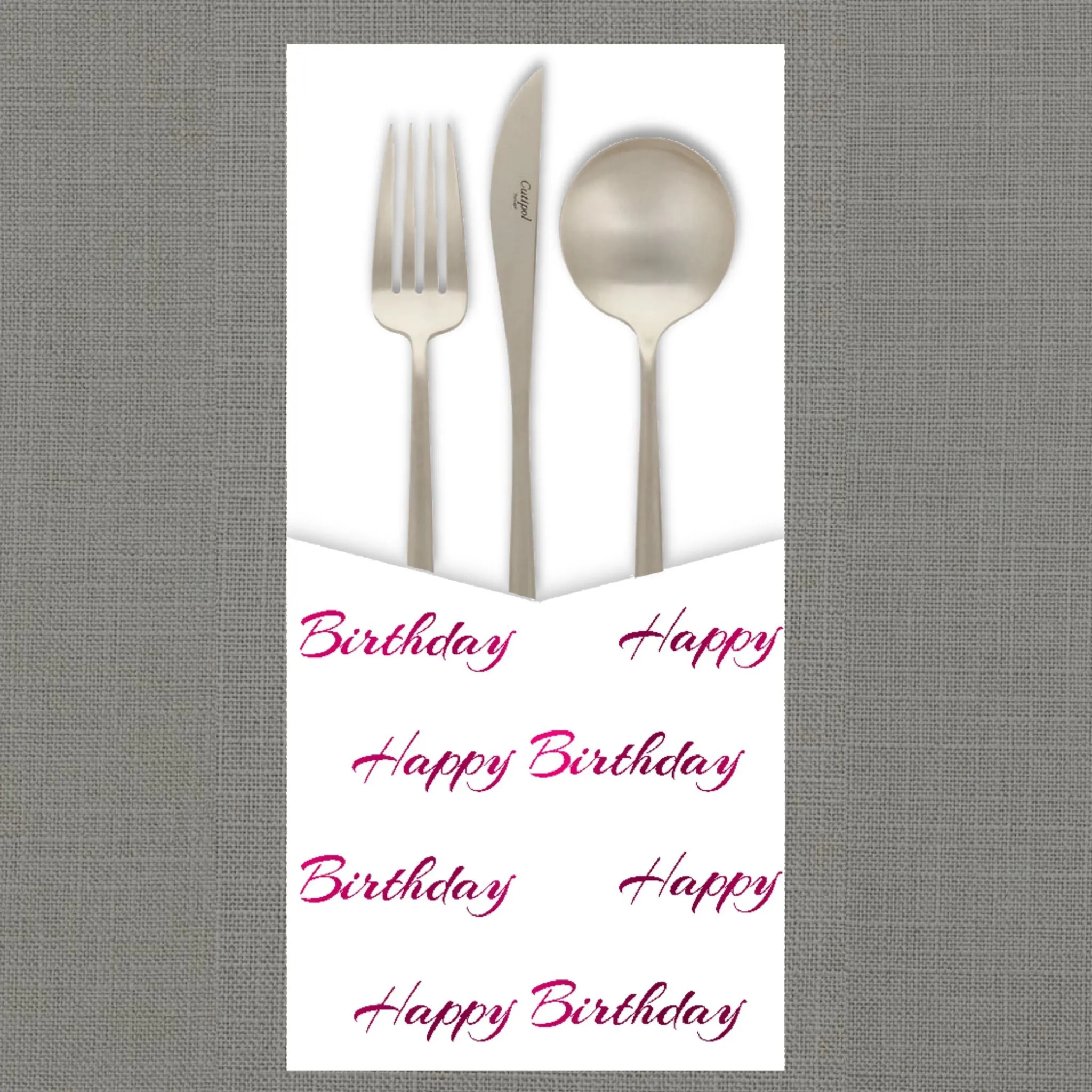 Foil Happy Birthday- Cutlery Pouch