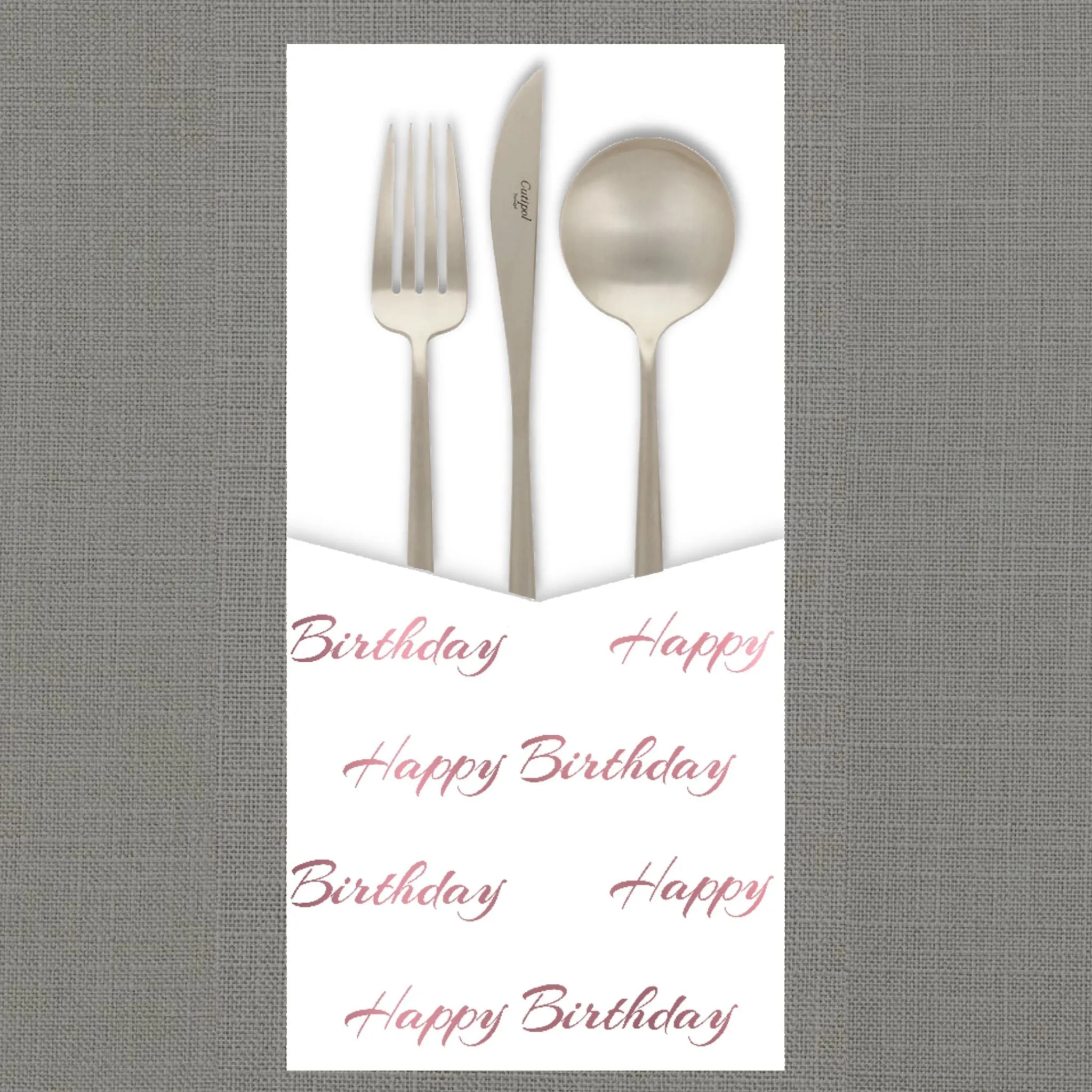 Foil Happy Birthday- Cutlery Pouch