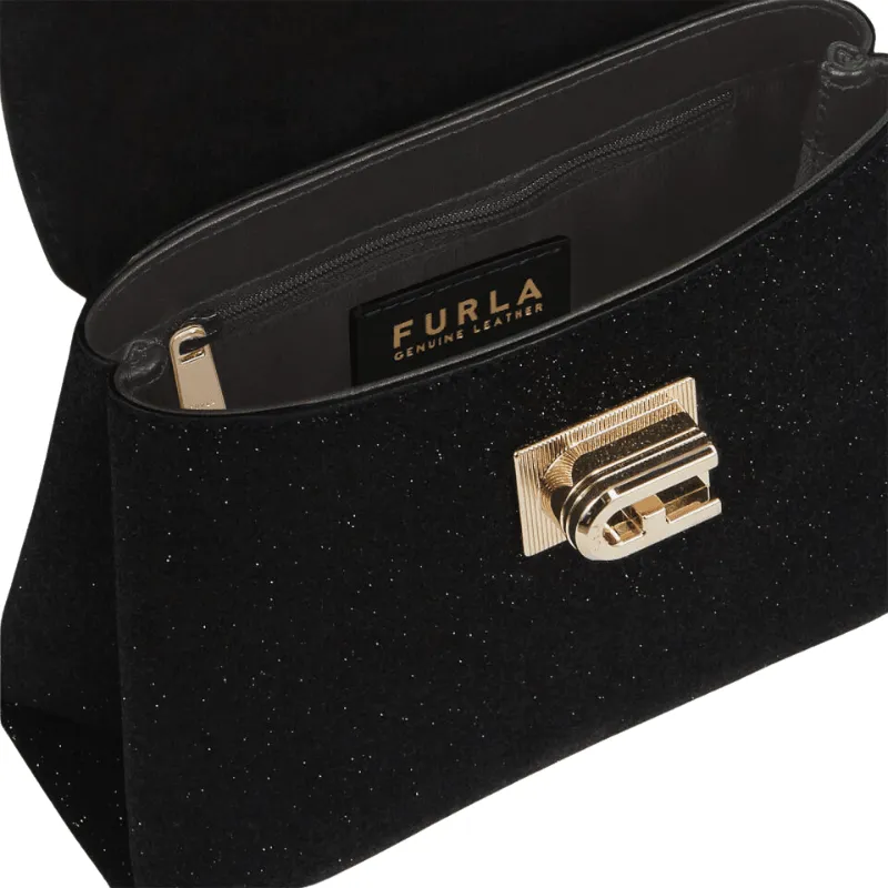 Furla 1927 Mini Top Handle - Nero   Microglitter