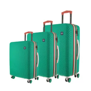 GAP 4 Wheel Hardcase Suitcases Set of 3 - Turquoise - Expandable