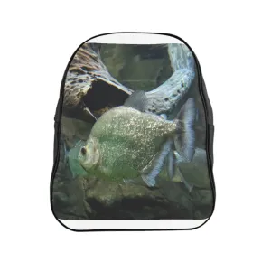 Glitter Green Fish School Backpack