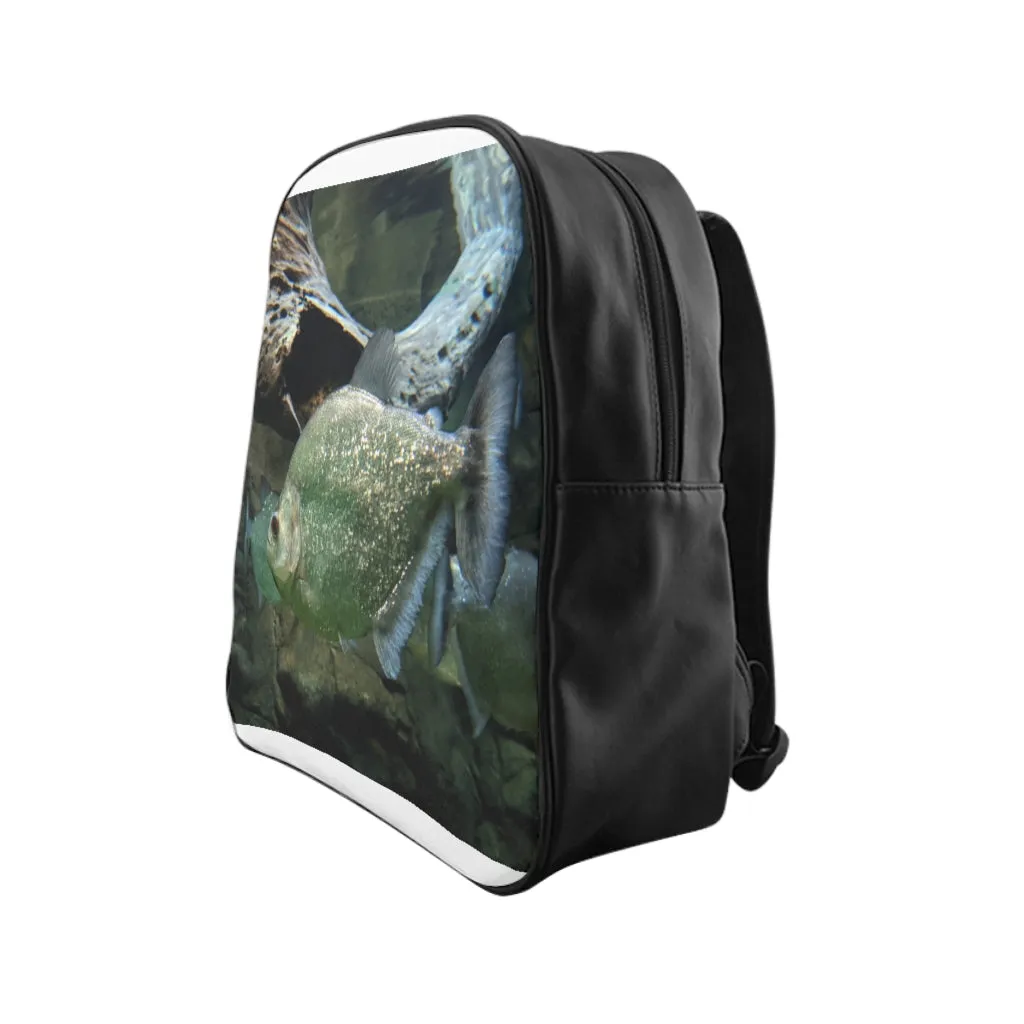 Glitter Green Fish School Backpack