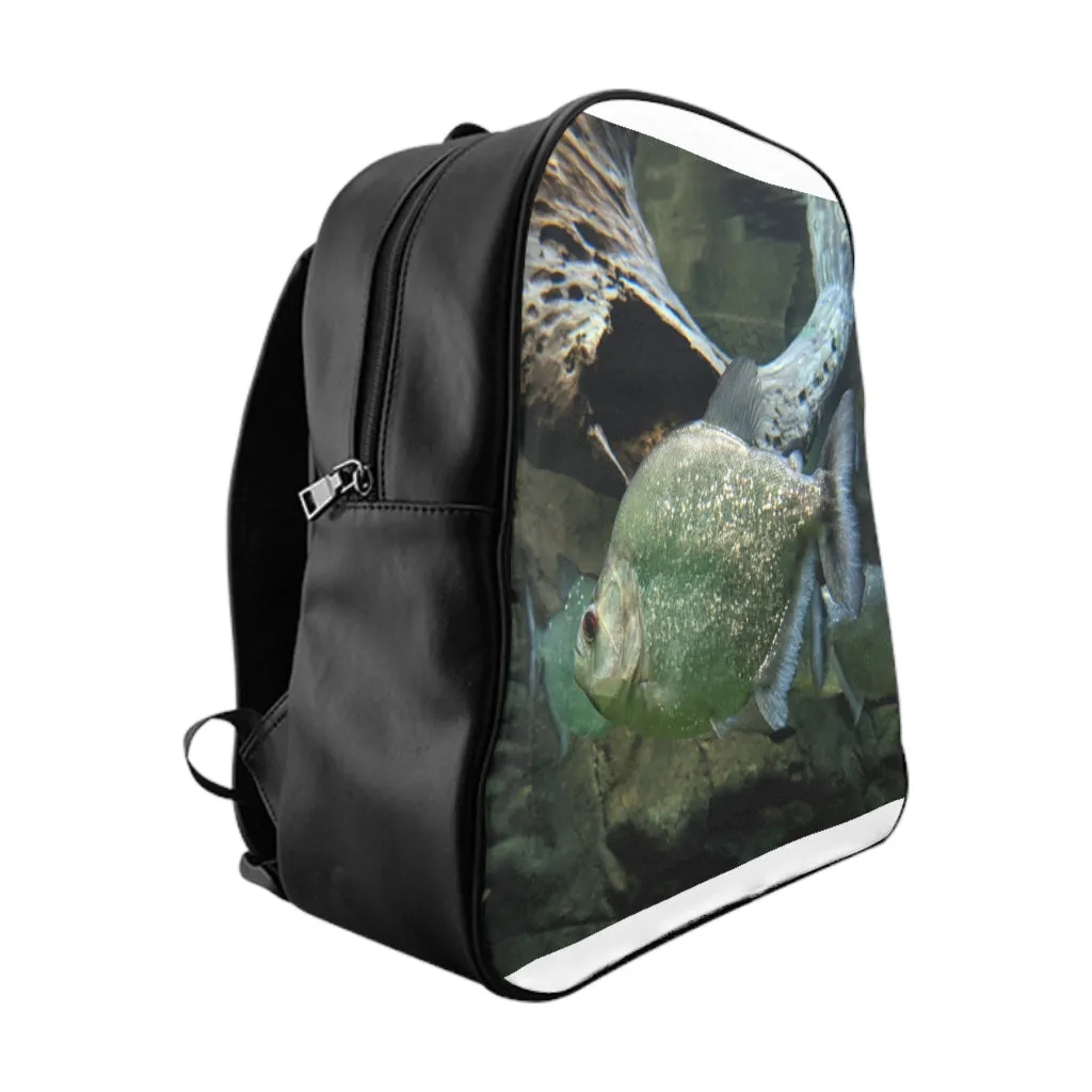 Glitter Green Fish School Backpack