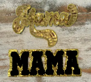 Gold Mama Iron On Patches