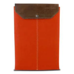 Graf & Lantz Felt Sleeve with Leather Flap for 15 MacBook Pro - Orange