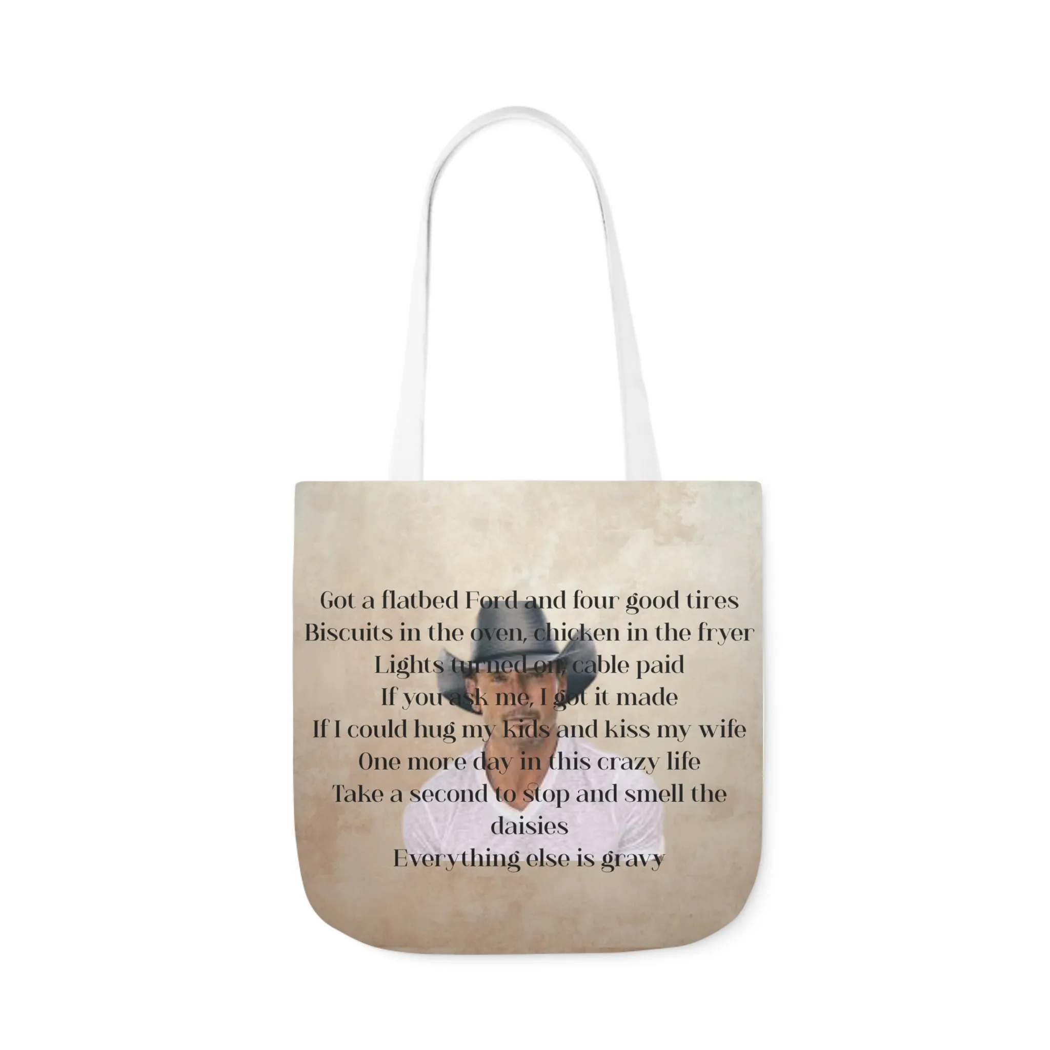 Gravy Lyric Canvas Tote Bag, Country Music Lyric bag, Festival bag, Shopping bag