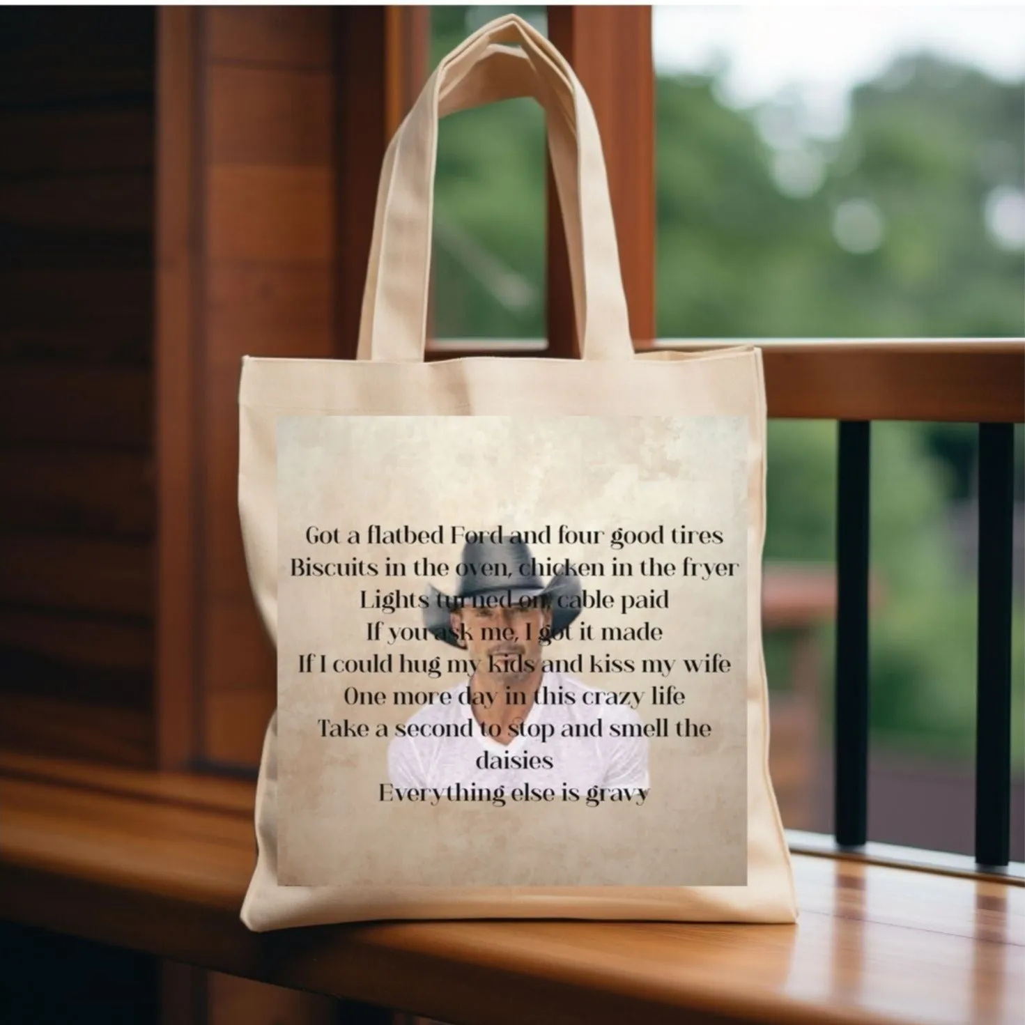 Gravy Lyric Canvas Tote Bag, Country Music Lyric bag, Festival bag, Shopping bag