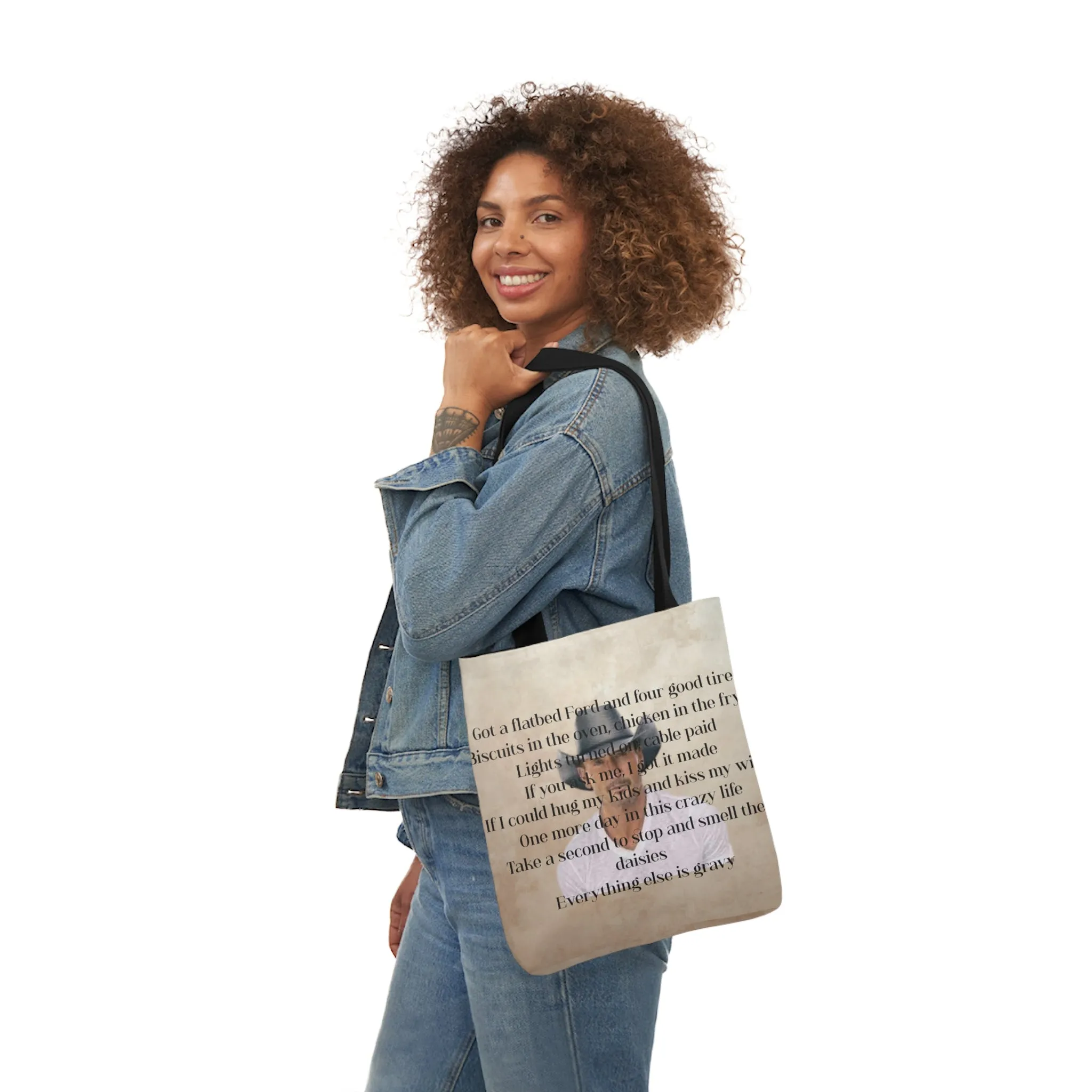 Gravy Lyric Canvas Tote Bag, Country Music Lyric bag, Festival bag, Shopping bag