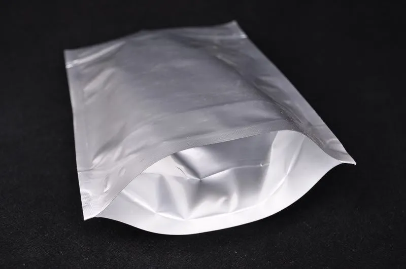 Heavy Duty Zip Lock Silver Stand-up Pouches for Tea Packaging and Storage