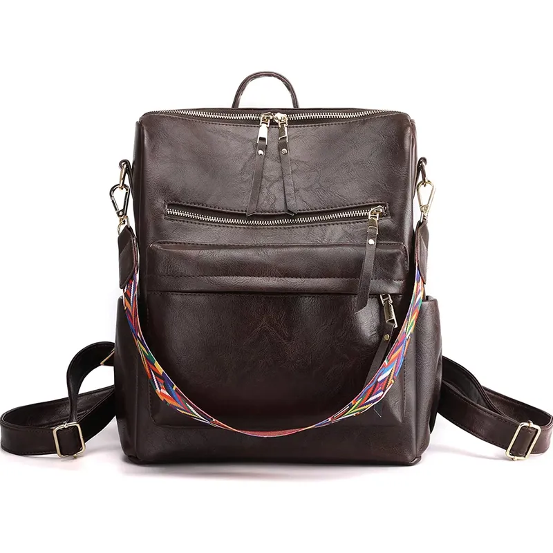 High Quality Faux Leather Designer Backpack Convertible Shoulder Bag