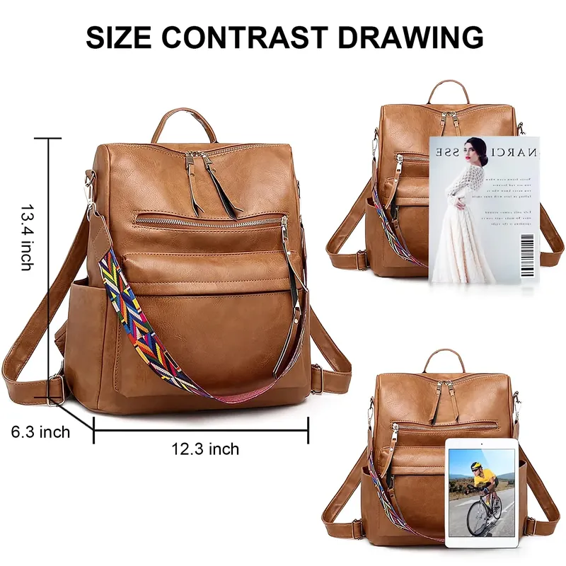 High Quality Faux Leather Designer Backpack Convertible Shoulder Bag