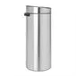 HU174 Brabantia Soft Touch Plastic Bin Matt Steel with Steel Lid 30Ltr