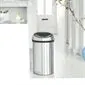 HU176 Brabantia Soft Touch Plastic Bin Matt Steel with Steel Lid 60Ltr