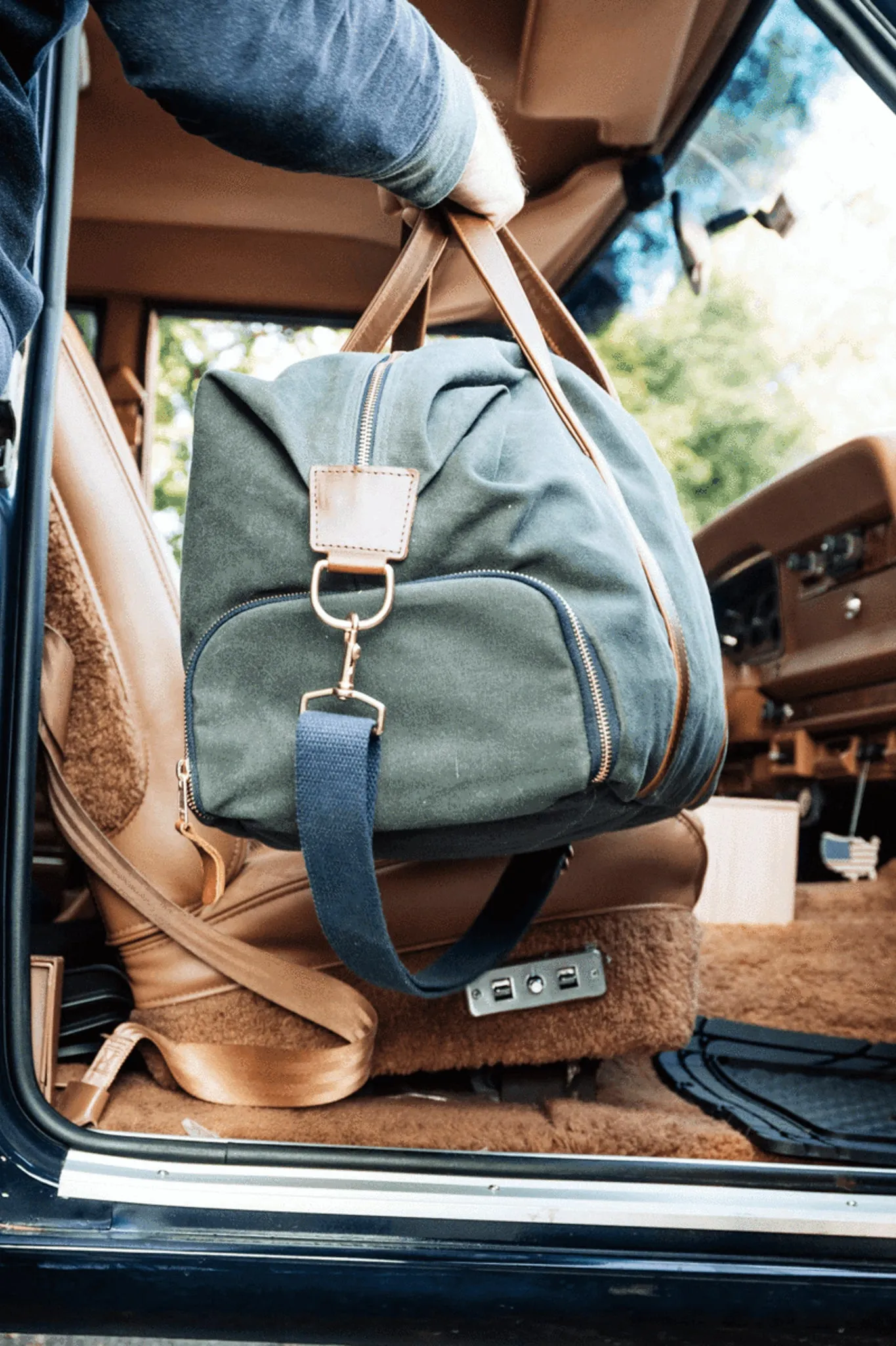 Hunter Green Waxed Canvas Heritage Weekender Duffel