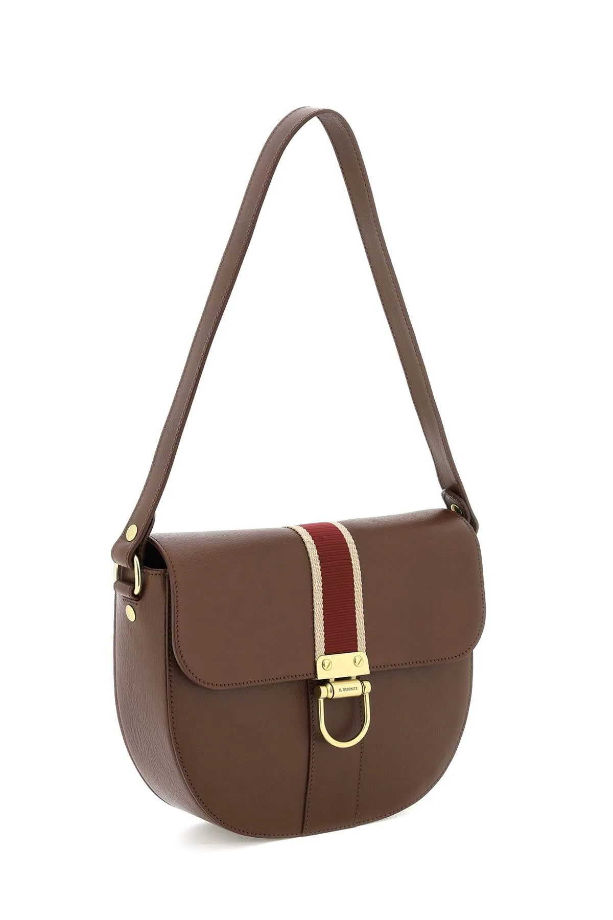 Il bisonte leather shoulder bag with ribbon