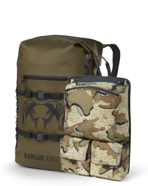 Karluk 1850 Roll Top Dry Backpack Set | Coyote Brown/Valo