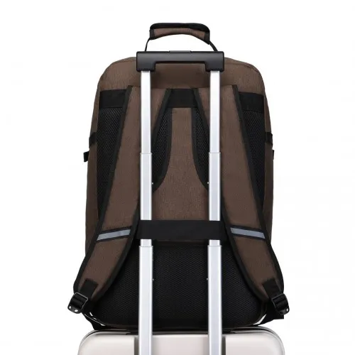 Kono Lightweight Business Travel Backpack - Brown | 38L Waterproof Cabin Bag